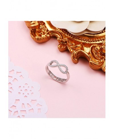 S925 Sterling Silver Best Friend Infinity Ring Adjustable Friendship Jewelry Birthday Gifts for Women Adults Teens $18.07 Sta...