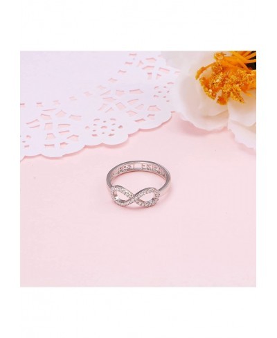 S925 Sterling Silver Best Friend Infinity Ring Adjustable Friendship Jewelry Birthday Gifts for Women Adults Teens $18.07 Sta...