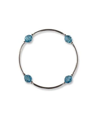 March Birthstone Blessing Bracelet - Aquamarine Crystal $23.23 Stretch