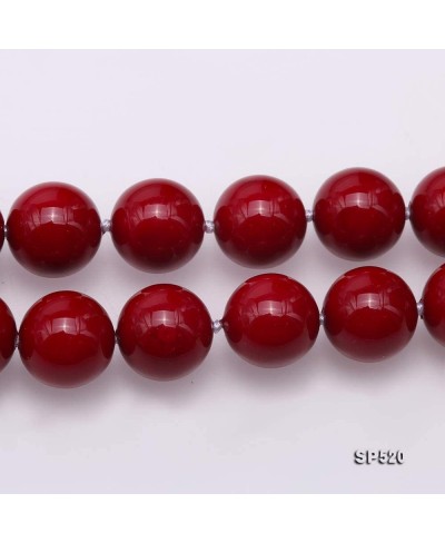 Red Shell Pearl Necklace 12mm Round South Sea Shell Beads Jewelry for Women 18 $23.20 Strands