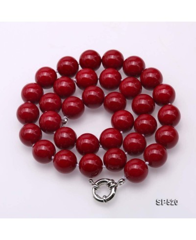 Red Shell Pearl Necklace 12mm Round South Sea Shell Beads Jewelry for Women 18 $23.20 Strands