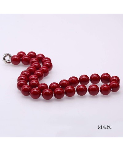 Red Shell Pearl Necklace 12mm Round South Sea Shell Beads Jewelry for Women 18 $23.20 Strands