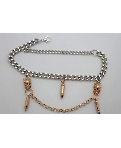 Women Western Boot Silver Metal Chain Bracelet Gold Skulls Bling Bullets Shoe Charm $17.69 Charms & Charm Bracelets