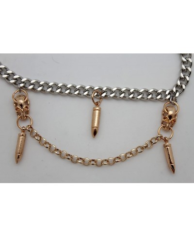 Women Western Boot Silver Metal Chain Bracelet Gold Skulls Bling Bullets Shoe Charm $17.69 Charms & Charm Bracelets