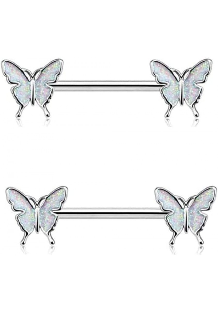 2022 Charm Butterfly Nipple Barbell 14g Colorful Charming Nipple Piercing Animals Jewelry Nipple Ring Bar Body Piercing Jewel...