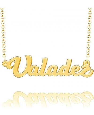 Personalized Last Name Necklace Custom Sterling Silver Valadez Plate Customized Gift for Family $35.56 Pendants & Coins