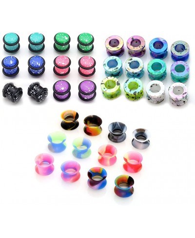 36pcs Candy Colors Spots Acrylic Ear Stretching Plugs Kit and Double-Flared Thin Silicone Saddle Tunnels Set $22.87 Piercing ...