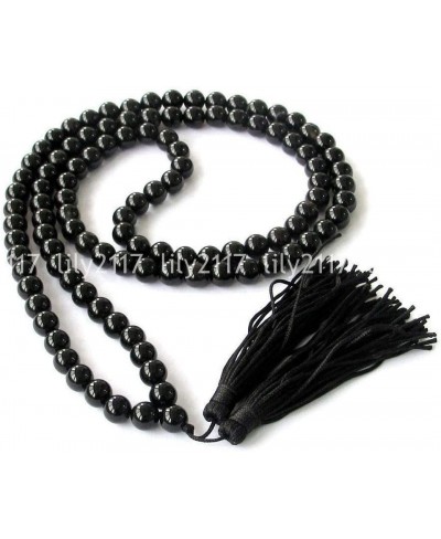 Fricgore Handmade Jewelry   6-10mm Black Agate 108 Tibetan Prayer Round Beads Mala Necklace - (Size - 10mm) $25.95 Strands