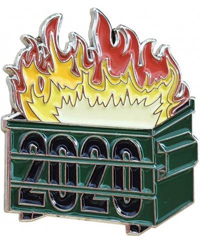 2023 Green Dumpster Fire Hard Enamel Pin Badge Brooch $13.35 Brooches & Pins