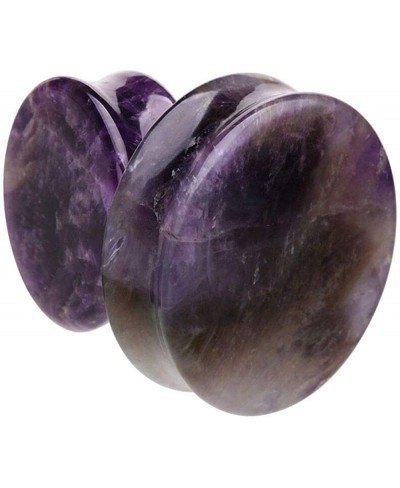 Supersize Amethyst Natural Stone Double Flared Ear Gauge Plug $31.93 Piercing Jewelry