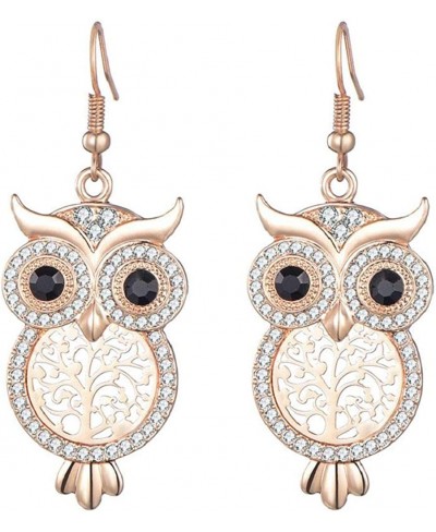 Wisdom Owl Wire Hook Dangle Earrings Big Eye Statement Drop Earring for Women $7.40 Drop & Dangle