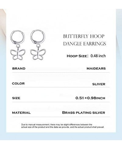 S925 Sterling Sliver Butterfly Jewelry Gift - Butterfly Earrings for Women Girls Hypoallergenic Earrings for Women Sensitive ...