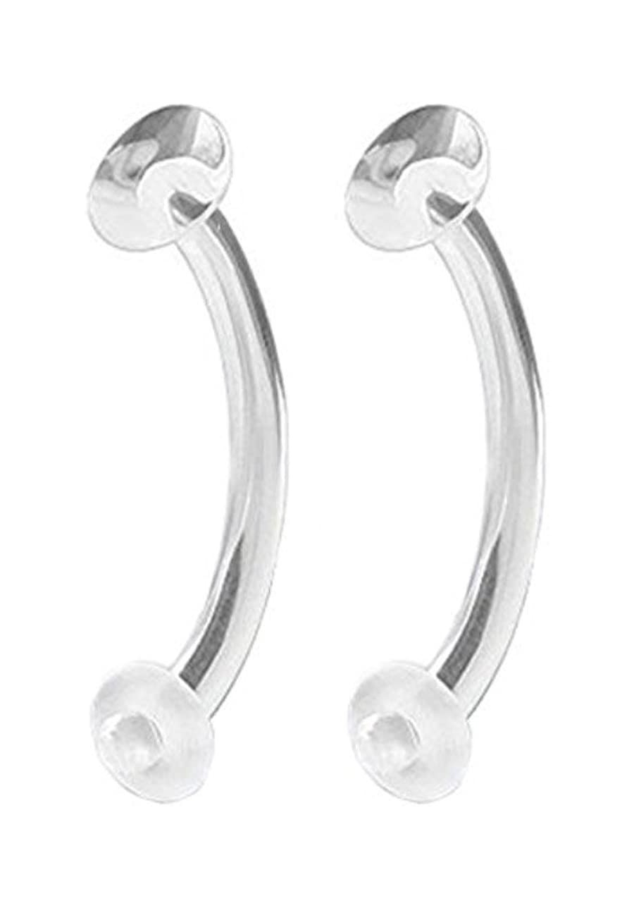 Curved Clear Retainer (Eyebrow Naval Cartilage Rook Tragus) with O-Ring. (16G 5/16" (Set of 2)) $9.51 Piercing Jewelry