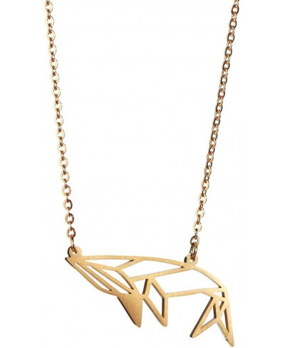 Whale Gold – Origami Jewelry & Gold Geometric Necklace – 18 karat plated Gold Necklace & Whale Necklaces for Women – Whale Ne...