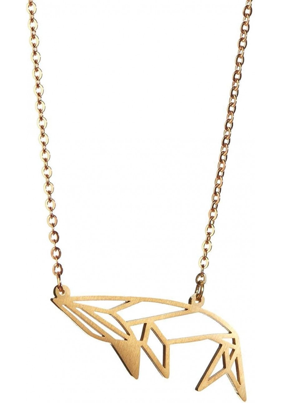 Whale Gold – Origami Jewelry & Gold Geometric Necklace – 18 karat plated Gold Necklace & Whale Necklaces for Women – Whale Ne...