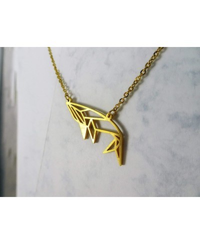 Whale Gold – Origami Jewelry & Gold Geometric Necklace – 18 karat plated Gold Necklace & Whale Necklaces for Women – Whale Ne...