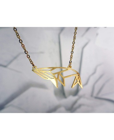 Whale Gold – Origami Jewelry & Gold Geometric Necklace – 18 karat plated Gold Necklace & Whale Necklaces for Women – Whale Ne...