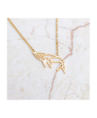 Whale Gold – Origami Jewelry & Gold Geometric Necklace – 18 karat plated Gold Necklace & Whale Necklaces for Women – Whale Ne...