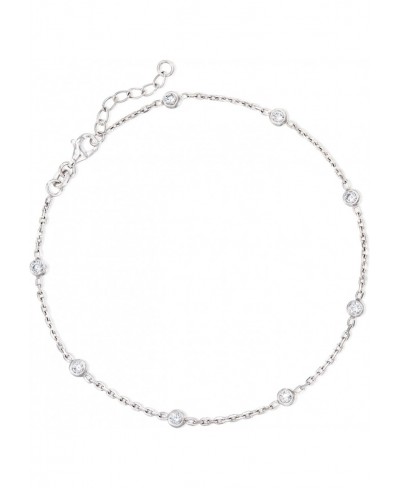 0.80 ct. t.w. CZ Station Anklet in Sterling Silver. 9 inches $45.44 Anklets