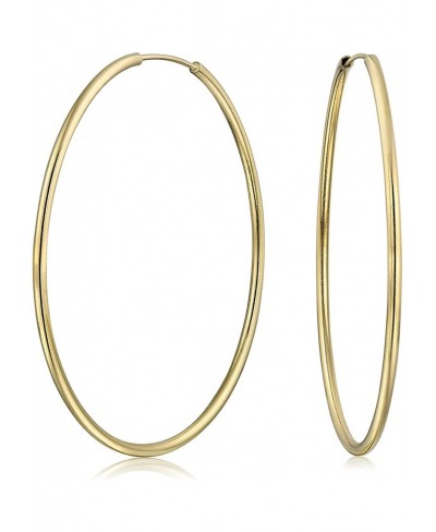 Timeless Minimalist Endless Continuous Lightweight Simple Thin 2mm Tube Hoop Earrings 18K Gold Plated Brass For Women Teens P...