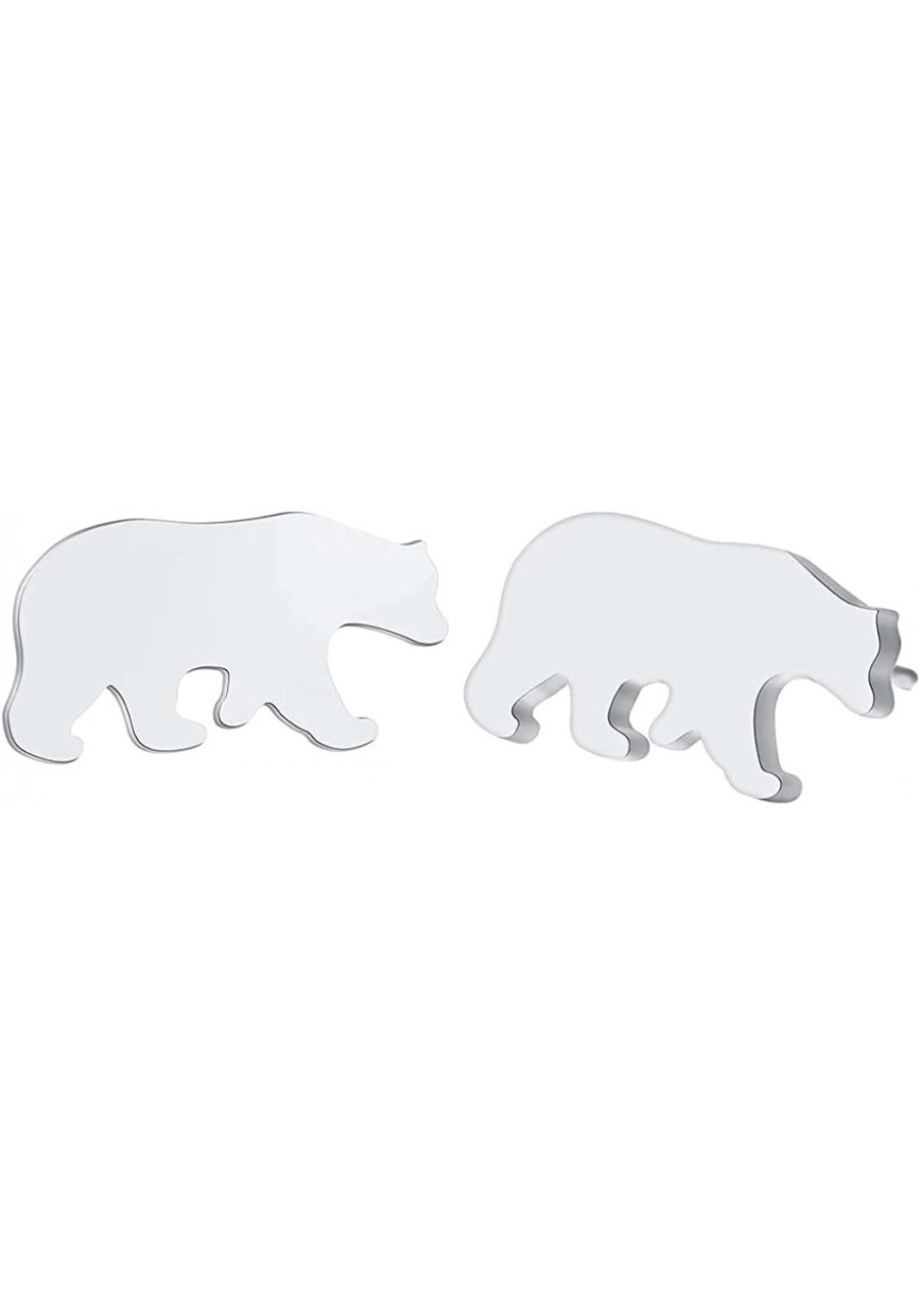 Polar Bear Stud Earrings Cute Animal Tiny Earrings for Women and Men Jewelry $8.83 Stud