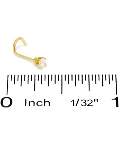 Diamond Nose Stud 14K White or Yellow Gold Nose Ring Twist Screw 20 Gauge I1 Clarity (1.5mm 0.015 ct. tw) $27.13 Piercing Jew...