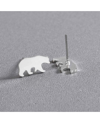 Polar Bear Stud Earrings Cute Animal Tiny Earrings for Women and Men Jewelry $8.83 Stud