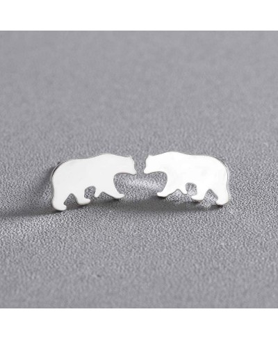 Polar Bear Stud Earrings Cute Animal Tiny Earrings for Women and Men Jewelry $8.83 Stud