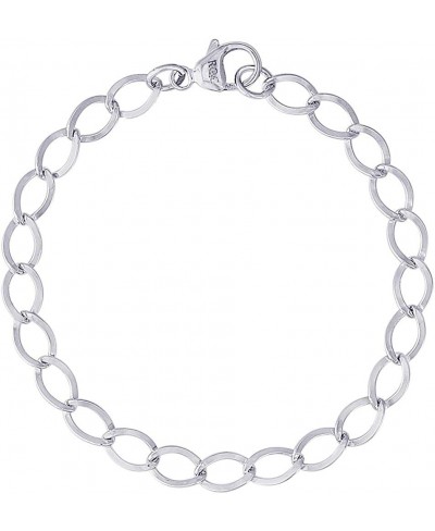 8" Sterling Silver Dapped Curb Link Classic Charm Bracelet $40.02 Charms & Charm Bracelets
