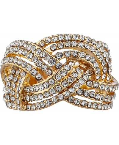 Nicole Miller Gold-tone Twisted Stretch Clear Crystal Rhinestones Fashion Ring $12.02 Statement