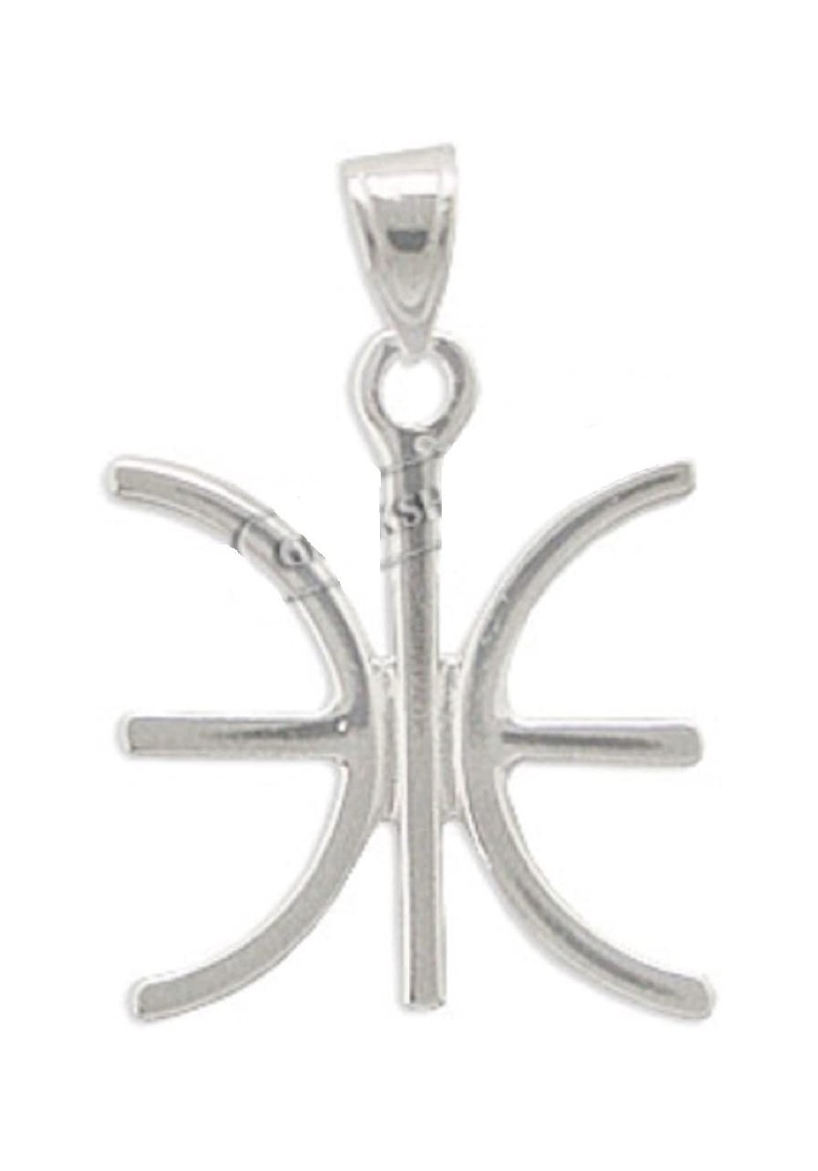 Ancient Greek Sterling Silver Pendant - Delphic Epsilon Symbol (23mm) $30.77 Pendants & Coins