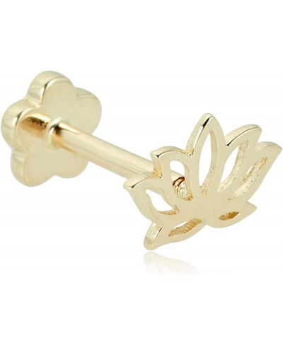 14K Yellow Gold Lotus Flower Cartilage Piercing Flat Back Earring Body Jewelry (18 Gauge) $34.11 Piercing Jewelry