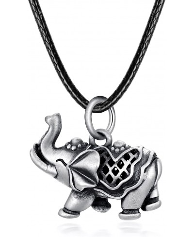 Elephant Necklace 925 Sterling Silver Indian Luck Elephant Charm Pendant Necklace for Women Men $43.01 Pendant Necklaces