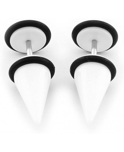 Solid White - Short Acrylic Fake Tapers - Cheaters - 0G Gauge - 8mm $17.80 Faux Body Piercing Jewelry