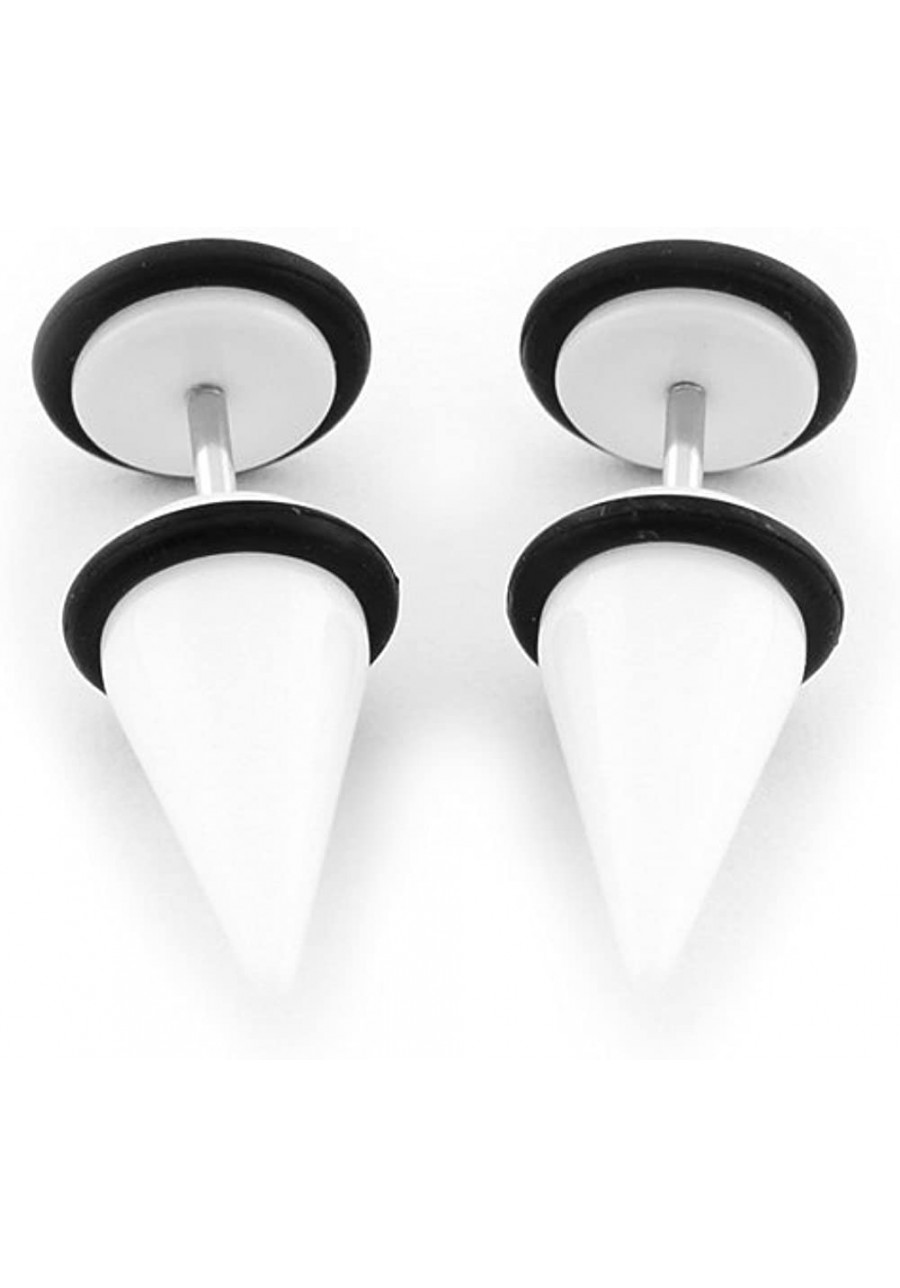 Solid White - Short Acrylic Fake Tapers - Cheaters - 0G Gauge - 8mm $17.80 Faux Body Piercing Jewelry