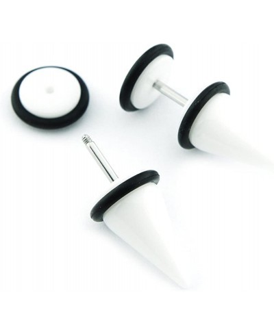 Solid White - Short Acrylic Fake Tapers - Cheaters - 0G Gauge - 8mm $17.80 Faux Body Piercing Jewelry