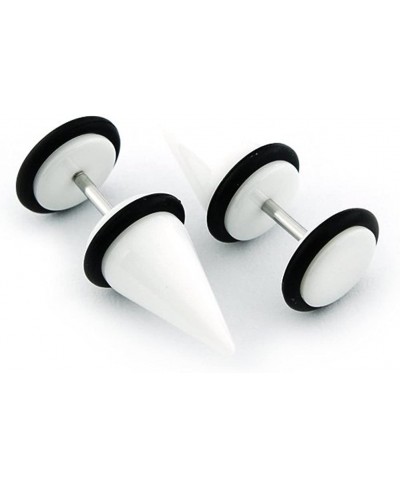 Solid White - Short Acrylic Fake Tapers - Cheaters - 0G Gauge - 8mm $17.80 Faux Body Piercing Jewelry