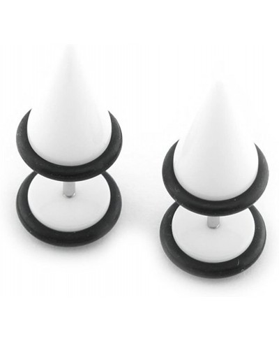 Solid White - Short Acrylic Fake Tapers - Cheaters - 0G Gauge - 8mm $17.80 Faux Body Piercing Jewelry