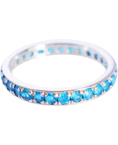 Neon Apatite Gemstone Engagement Fashion Jewelry 925 Sterling Silver Ring $32.47 Engagement Rings