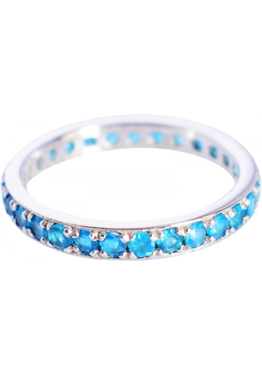 Neon Apatite Gemstone Engagement Fashion Jewelry 925 Sterling Silver Ring $32.47 Engagement Rings