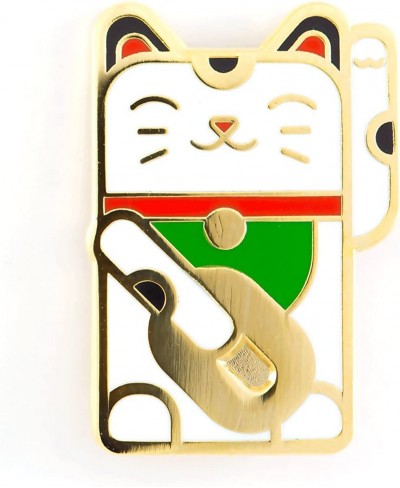 Lucky Cat Enamel Pin $11.57 Brooches & Pins