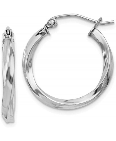 Sterling Silver 2.5mm Twisted Hoop Earrings (22mm Approximate Length) $28.73 Hoop