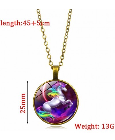 Rainbow Unicorn Necklace Jewelry Gifts Cute Horse Animal Charm Pendant Necklace $5.85 Pendant Necklaces