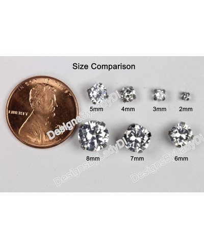 Silver Ear Piercing Earrings 3mm Rainbow Crystal Stud Stainless System 75 Hypoallergenic $14.84 Stud