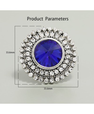 Round CZ Evil Eye Statement Ring for Women Girls Silvery Adjustable Expandable Blue Crystal Open Wrap Promise Engagement Ring...