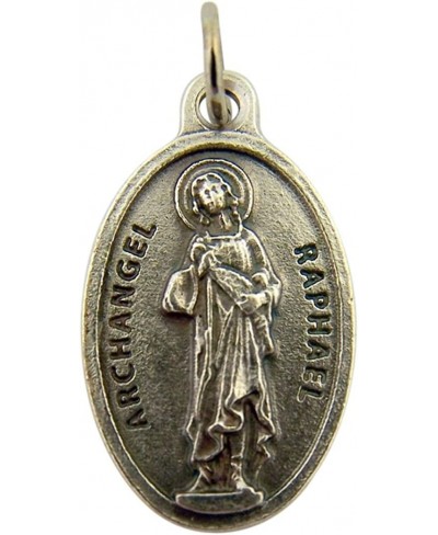 Silver Toned Base Archangel Saint Raphael Pray for Us Medal Pendant 1 Inch $9.46 Pendants & Coins