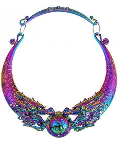 Vintage Ethnic Peacock Chunky Bib Collar Choker Necklace for Women Indian Statement Exaggerated Jewelry Accessories $18.32 Co...