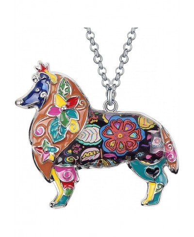 Love Heart Enamel Alloy Sheltie Border Rough Collie Necklace Dog Women Jewelry Animal Pendant $12.13 Chains