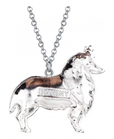 Love Heart Enamel Alloy Sheltie Border Rough Collie Necklace Dog Women Jewelry Animal Pendant $12.13 Chains