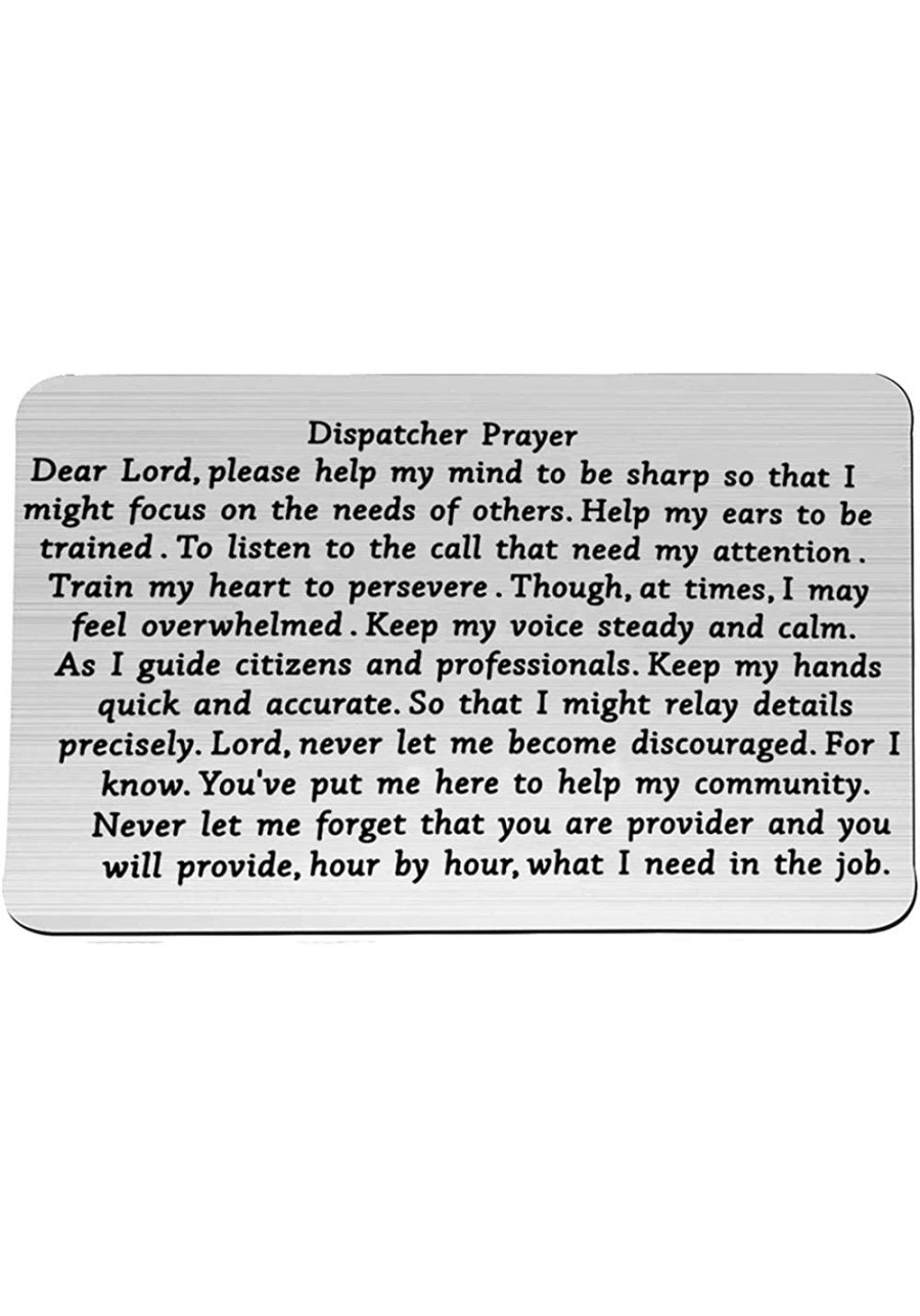 Dispatcher Gift Dispatcher Prayer Wallet Insert Emergency Operator Responder Gift Encouragement Jewelry $12.92 Pendants & Coins